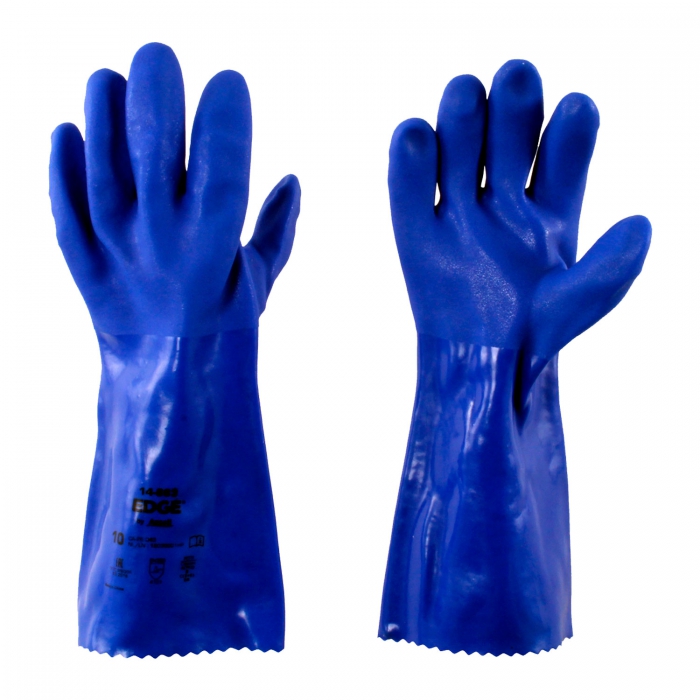 GUANTE ANSELL PROTECCION QUIMICA DE JERSEYPVC AZUL T10  image number null