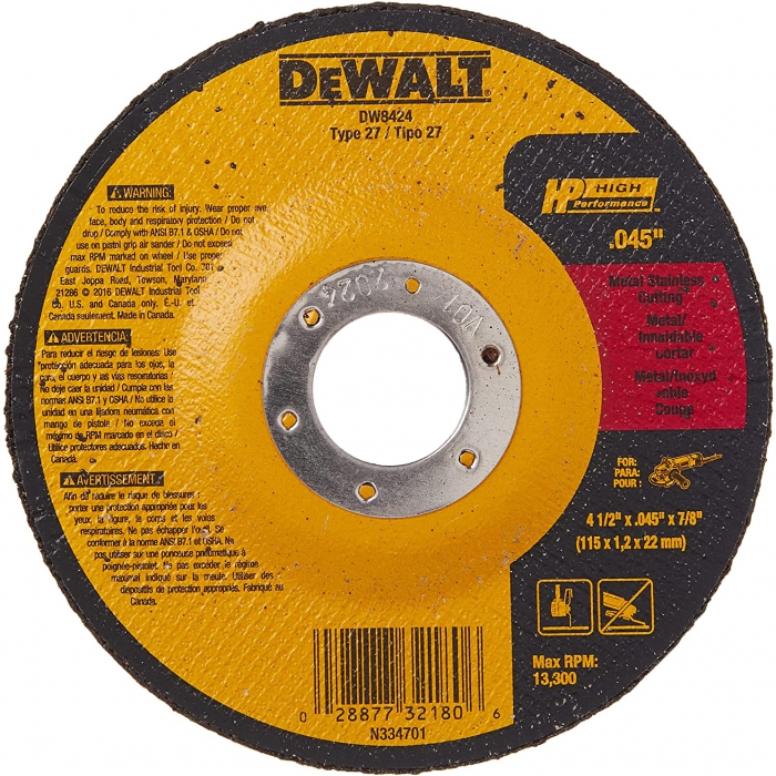 DISCO DEWALT DW8424 Z CORTE ACERO INOXIDABLE 4 44198  image number null
