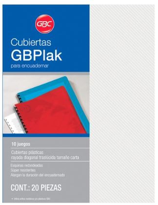 CUBIERTA GBC P3555 OFICIO GBPLAK RAY CRISTAL C50  image number null