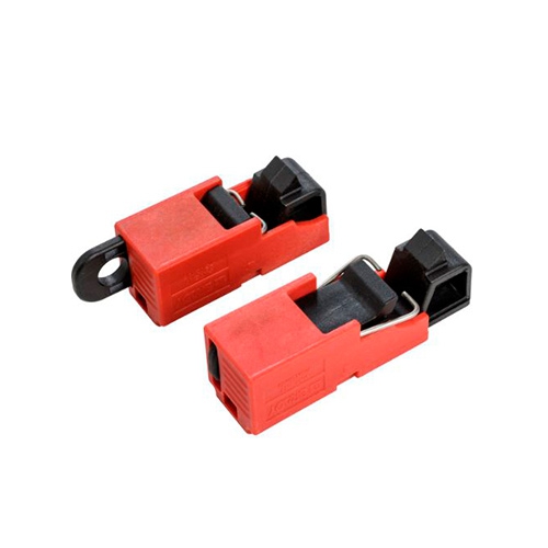 BLOQUEO PARA INTERRUPTORES AUTOMATICOS BRADY 148696 DE NYLON REFORZADO ROJO DE 120 V CORIFICIO EN LA LENGUETA  image number null