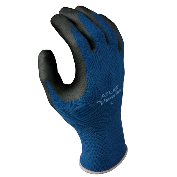 Guante Showa Forro de Nylon Azul CPalma Recubierta de Espuma de Nitrilo Negro T8  image number null