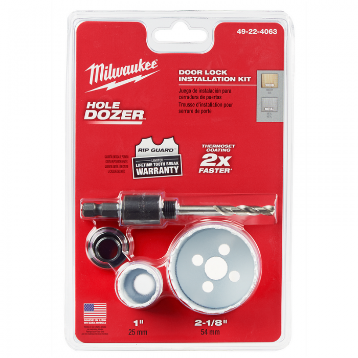 JUEGO MILWAUKEE 49224063 BROCA SIERRA PARA CHAPAS DE PUERTA  image number null