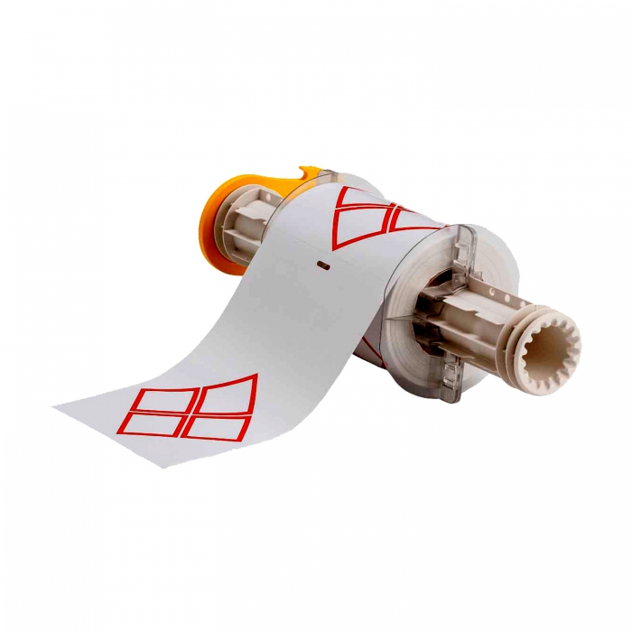 Etiqueta Brady de Vinil Blanco sobre Rojo de 4.1 X 6.1 In PImpresora Bbp85  image number null