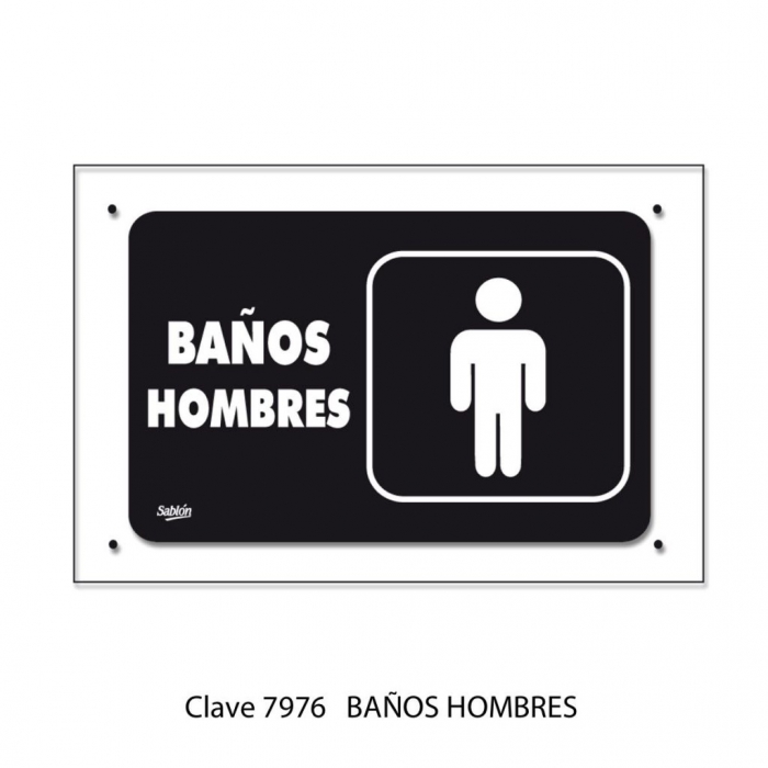 SENAL SABLON 7976 ACRIL ELITE 35X24 BAÑOS HOMBRES TRANSPARENTE IMPRESO AZUL  BLANCO  image number null