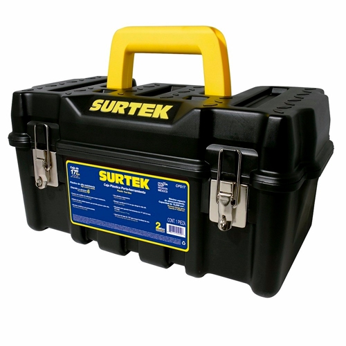 CAJA SURTEK CPS17 PORTAHERRAMIENTAS PL&Aacute;STICA 17 IN CON BROCHES MET&Aacute;LICOS SURTEK  image number null