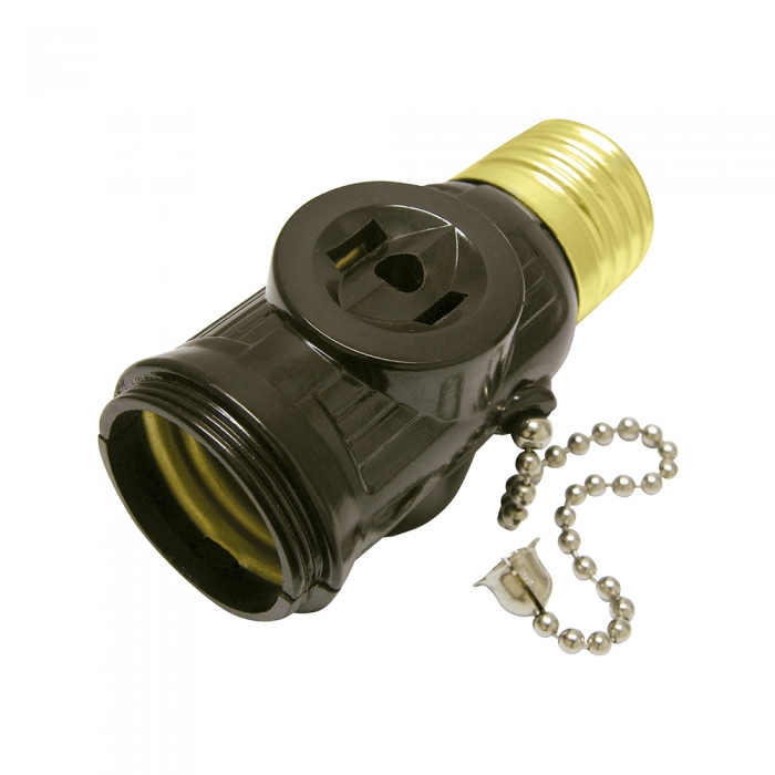 PORTALAMPARA SURTEK 136650 CON CADENA Y LADRON CAFE 127V  image number null