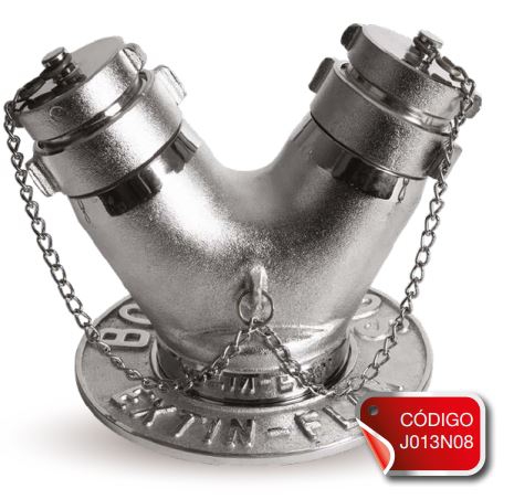TOMA SIAMESA EXTIN FLAM EN BRONCE CROMADO DE 4 IN NPT X 2.5 IN NST MACHO 500 GPM  image number null