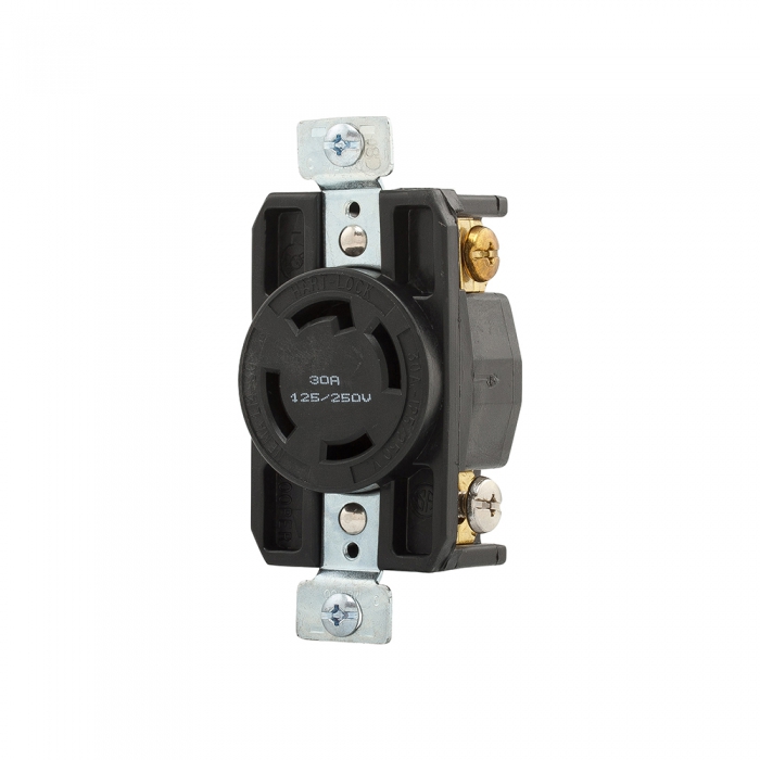 RECEPTACULO SENCILLO ARROW HART NEGRO HARTLOCK MEDIA VUELTA 3P4H 30A 125250VCA NEMA L1430  image number null