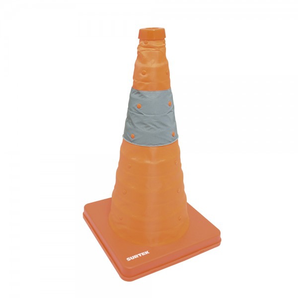 CONO SURTEK 137605 DE PRECAUCION DE PVC NARANJA PLEGABLE 45 CM  image number null