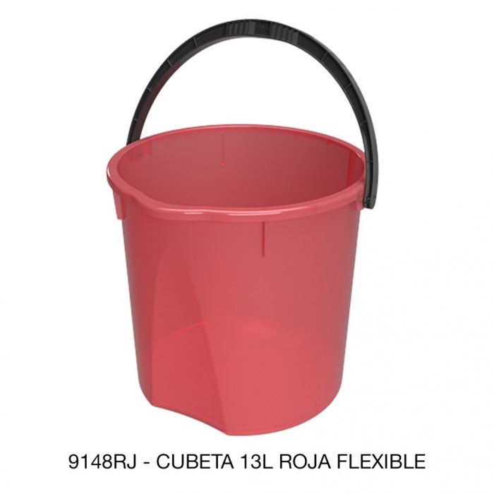 CUBETA SABLON 9148RJ 13L FLEXIBLE ROJO  image number null