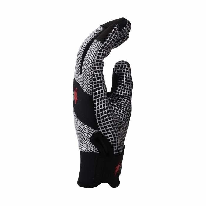 Guante Mcr Palma y Dedos de Cuero Sintetico Silicon en Forma de Telaraña Negro con Plateado Mod MultiTask TL  image number null
