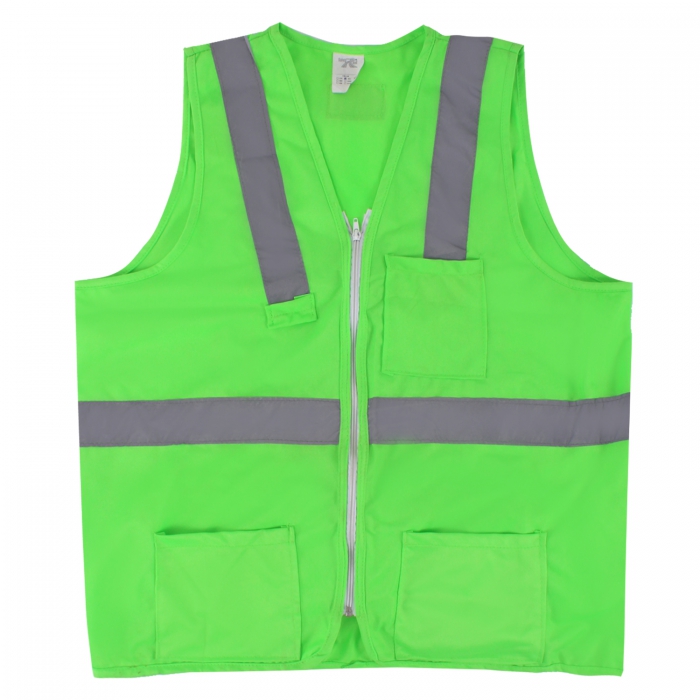 CHALECO JYRSA SR1020VCRCH VERDE ALTA VISIBILIDAD CON REFLEJANTE GRIS DE 2 IN TS  image number null