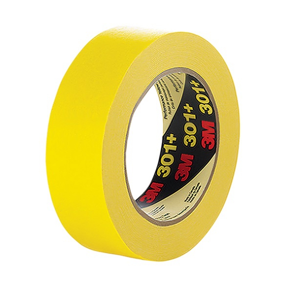 CINTA 3M MASKING TAPE DE PAPEL CREPE AMARILLO ALTO DESEMPEÑO 24 MM X 55 M  image number null