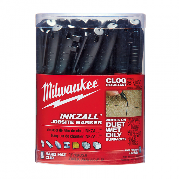 MARCADOR MILWAUKEE 48223100 DE PUNTO FINO NEGRO  image number null