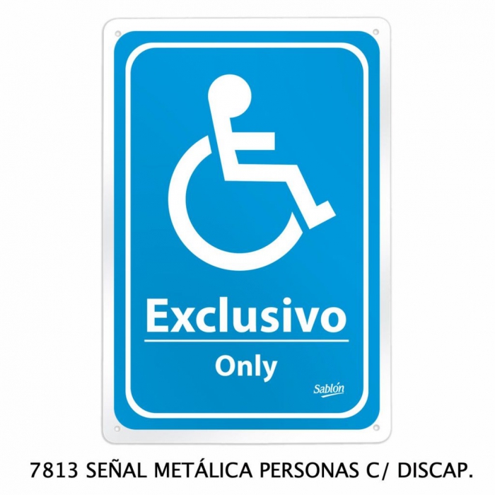 SENAL SABLON 7813 MET PERSONAS C DISCAPACIDAD 35X24 AZUL  BLANCO  image number null