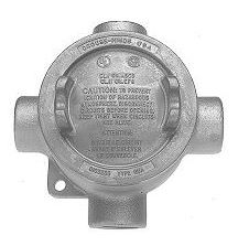CAJA DE REGISTRO CROUSE HINDS REDONDA SERIE GUA TIPO X EN ALUMINIO LIBRE DE COBRE CPINTURA EPOXICA ENTRADA 34 IN NPT  image number null