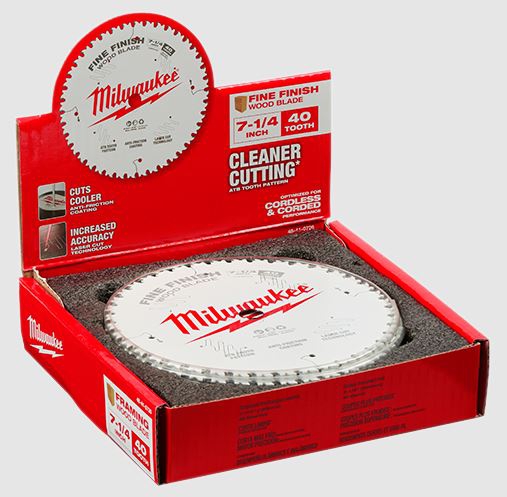 HOJA DE CORTE MILWAUKEE 48410726 DE MADERA PARA SIERRA CIRCULAR 714IN 40T  image number null