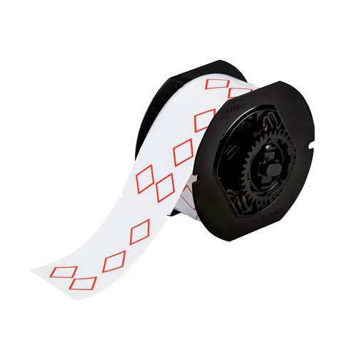 Etiqueta Brady de Vinyl BlancoRojo de 2.17 In X 3.35 In PImpresora de Se&ntilde;ales y Etiquetas  image number null