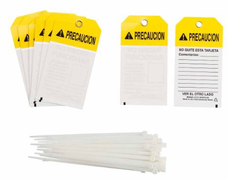 TARJETA BRADY DE BLOQUEO DE POLIESTER LAMINADO 5 34 IN X 3 IN C10 PZAS  image number null