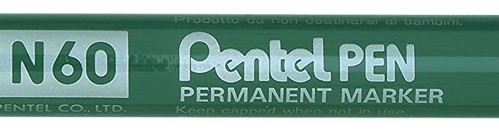 MARCADOR PENTEL N60D PERMANENTE PUNTA CINCELADA TINTA VERDE  image number null