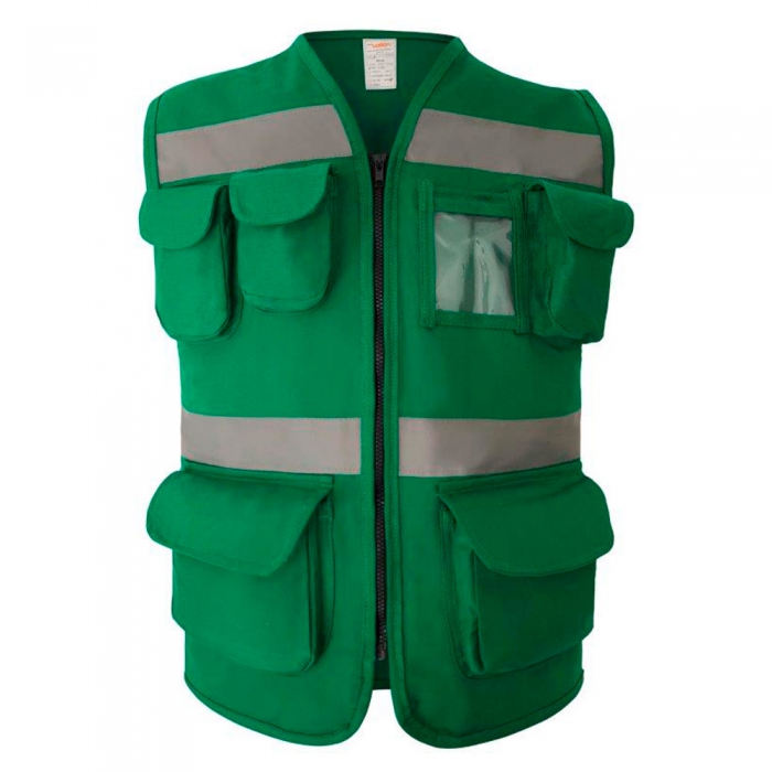 Chaleco Vallen Tipo Rescatista 100% Algodon Verde 7 Bolsas sin Broches CTela en los Costados TM  image number null