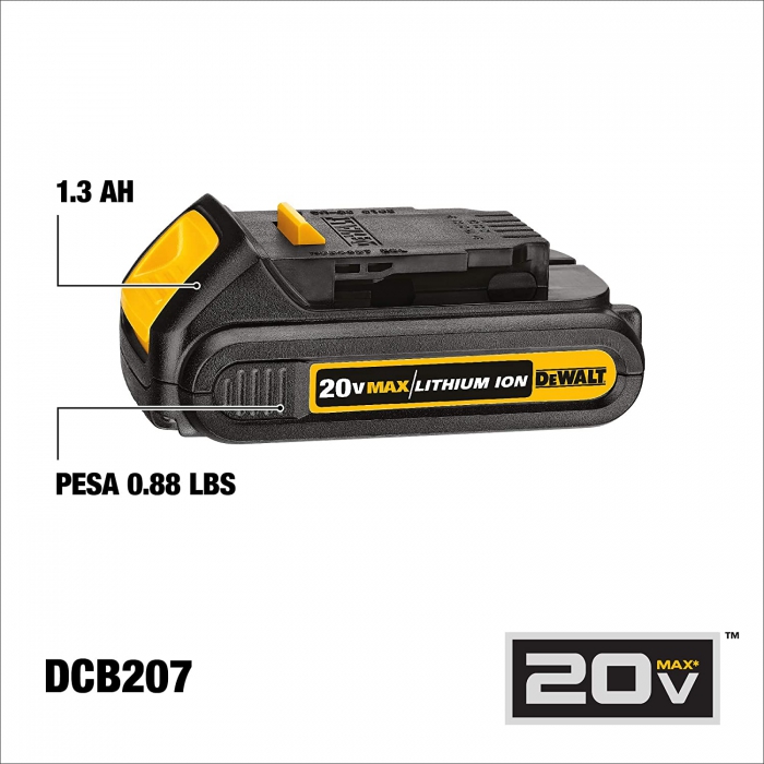 BATERIA DEWALT DCB207B3 1.3 AMPH 20V  image number null