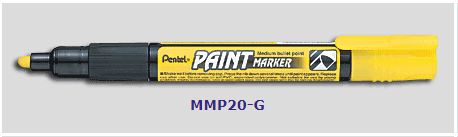 MARCADOR INDUSTRIAL PENTEL MMP20G PERMANENTE DE ACEITE AMARILLO PUNTA GRUESA #4  image number null