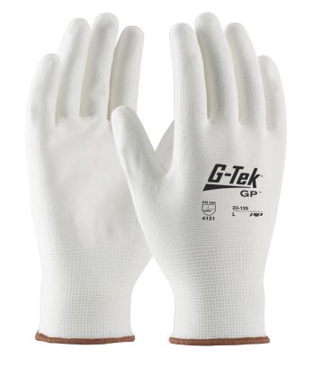GUANTE PIP G-TEKDE NYLON BLANCO SIN COSTURAS C/RECUBRIMIENTO DE POLIURETANO T-M  image number null