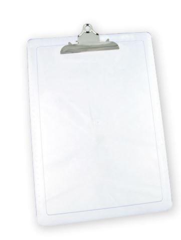 TABLA MAE M133.3 PLASTICA TAMANO CARTA OFFICIO CON GANCHO DE METAL COLOR TRANSPARENTE  image number null
