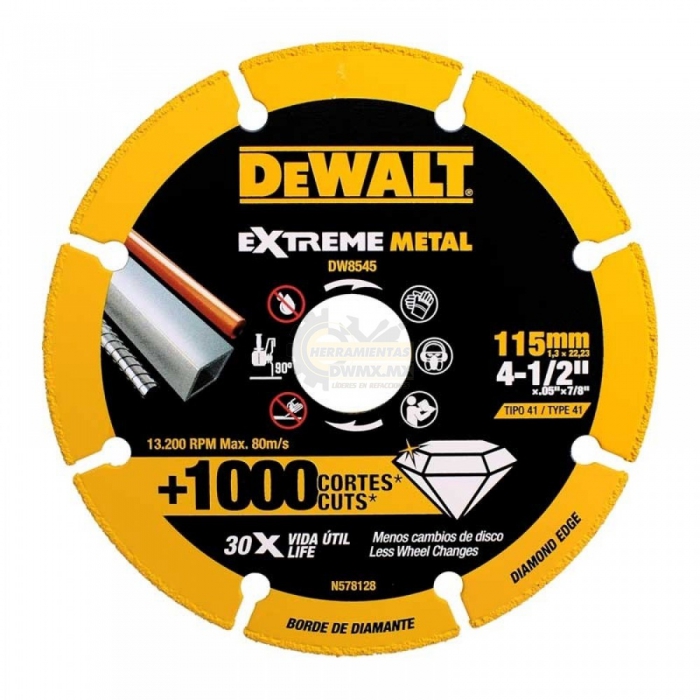 DISCO DEWALT DIAMANTADO DE 412 IN CORTE METAL  image number null