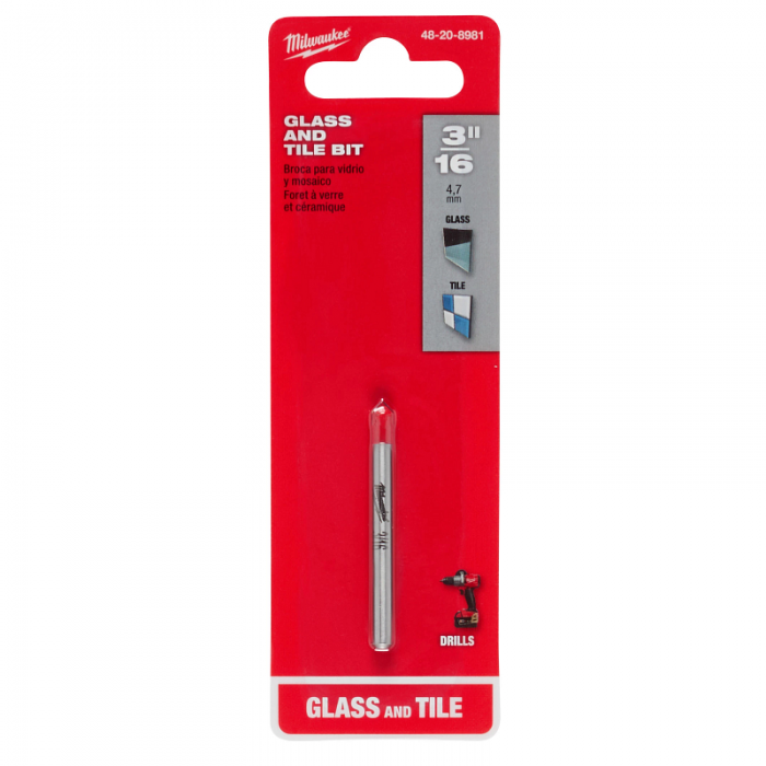 BROCA MILWAUKEE 48208981 PARA VIDRIO Y AZULEJO DE 316IN 4.7MM  image number null