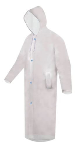 GABARDINA JYRSA DD1220GD IMPERMEABLE TRANSPARENTE SELLADA LARGA L  image number null