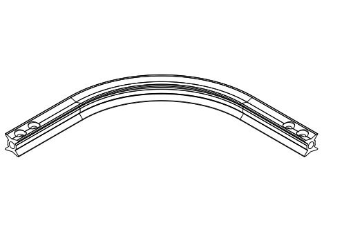 CURVA 90 GRADOS UNIRAIL PAPLICACIONES OVERHEAD Y MONTADAS A PISO  image number null