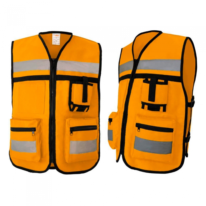 Chaleco Vallen Tipo Rescatista Amarillo CCinta Reflejante C4 Bolsas Al Frente TM  image number null