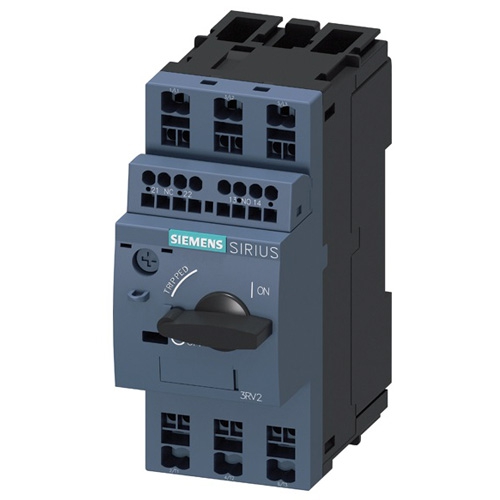 INTERRUPTOR AUTOMATICO SIEMENS 3RV20111HA25 TAMA&Ntilde;O S00 PARA PROTECCION DE MOTORES CLASE 10 DISPARADOR POR SOBRECARGA CON RETARDO SEGUN INTENSIDAD 55...8 A DISPARADOR DE CORTOCIRCUITO 104 A BORNE DE RESORTE PODER DE CORTE ESTANDAR CON BLOQUE DE CONTACTOS AUXILIARES TRANSVERSAL 1 NA1 NC  image number null