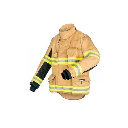 CHAQUETON DE BOMBERO LAKELAND LAZERMAX ORO C/REFLEJANTES LIMA/PLATA/LIMA T-L  image number null