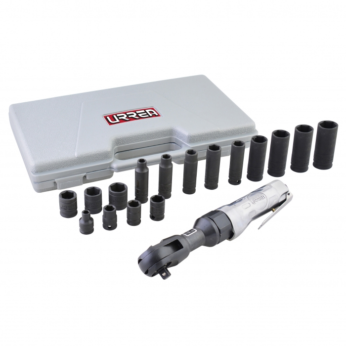 JUEGO URREA UP886K DE MATRACA NEUM&Aacute;TICA DE 38 IN 14 PIEZAS EN PULGADAS  image number null