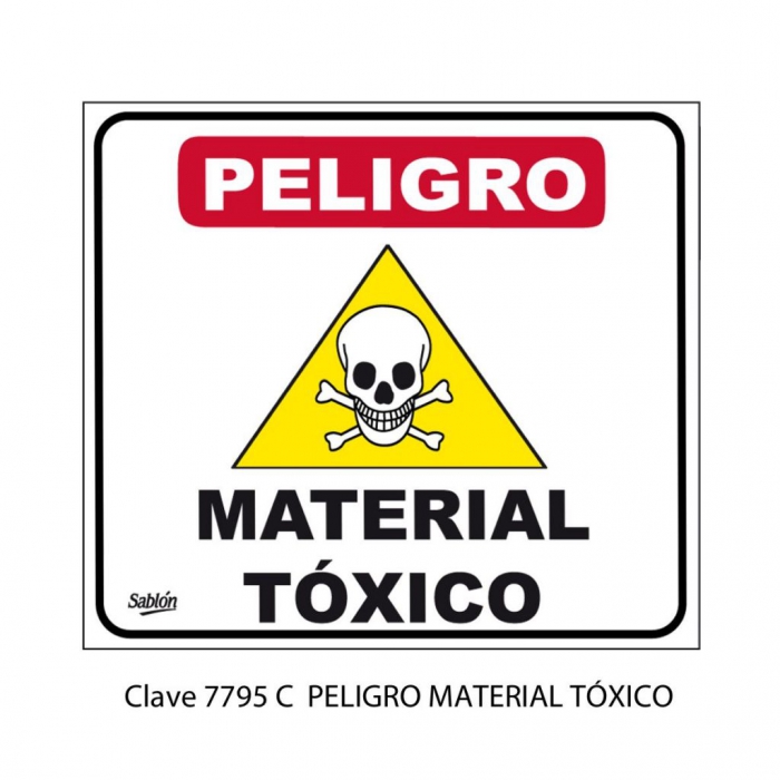 SENAL SABLON 7795C VINIL 13X15 PELIGRO MAT TOX BLANCO IMPRESO AMARILLO  ROJO  NEGRO  image number null