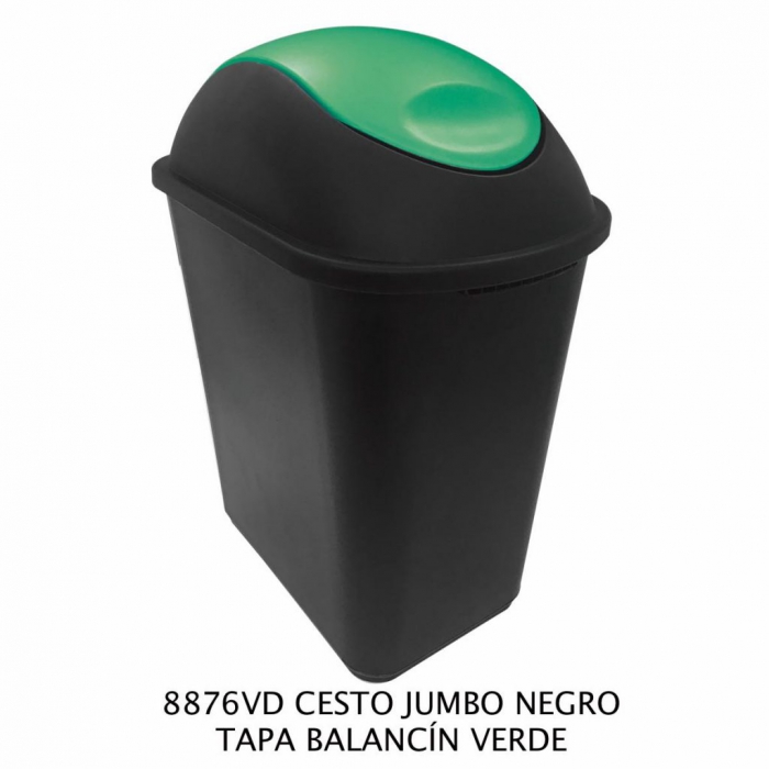 CESTO SABLON 8876VD JUMBO NEGRO SASAS TAPA BAL VERDE  image number null
