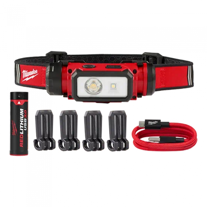 Linterna Frontal Recargable Usb PCasco Milwaukee 216321 de 600 Lumenes  image number null