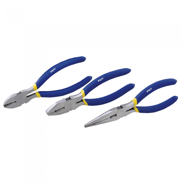 JUEGO FOY 142020 DE 3 PINZAS PARA ELECTRICISTA 6 IN Y 8 IN  image number null