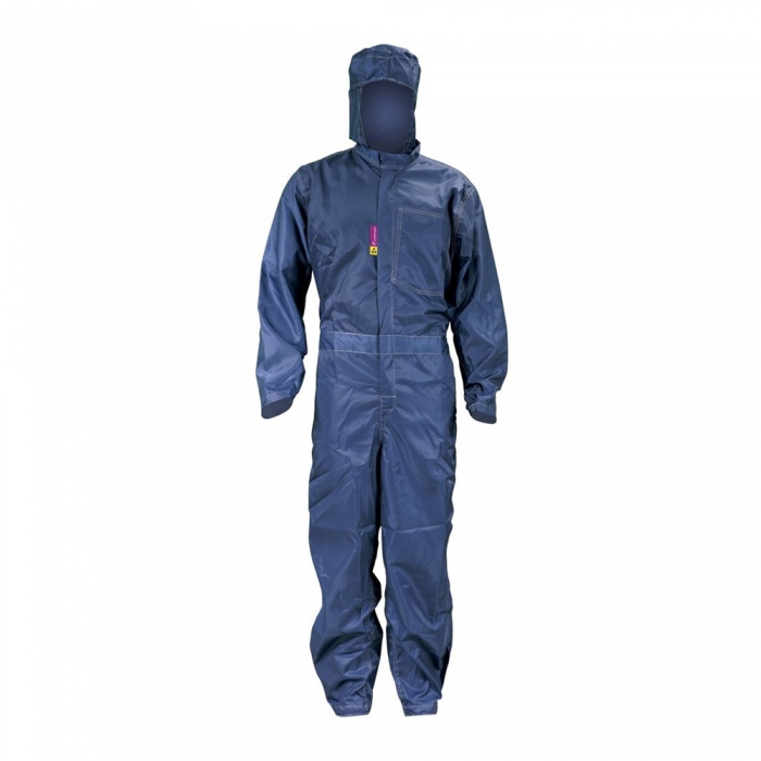 OVEROL ANTIESTATICO JYRSA POLIESTERFIBRA DE CARBONO AZUL MARINO 4 BOLSAS Y GORRO TM  image number null