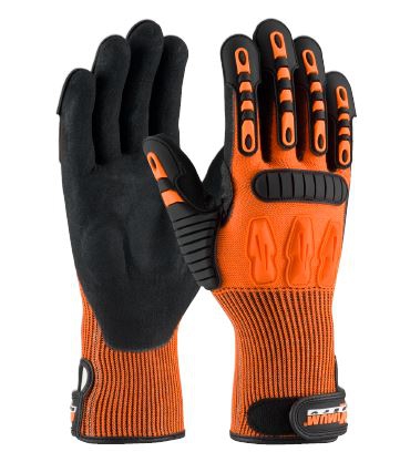 Guante Pip Maximum Tuffmax5 de Polietileno Naranja CRecubrimiento en Palma de Nitrilo Negro TL  image number null
