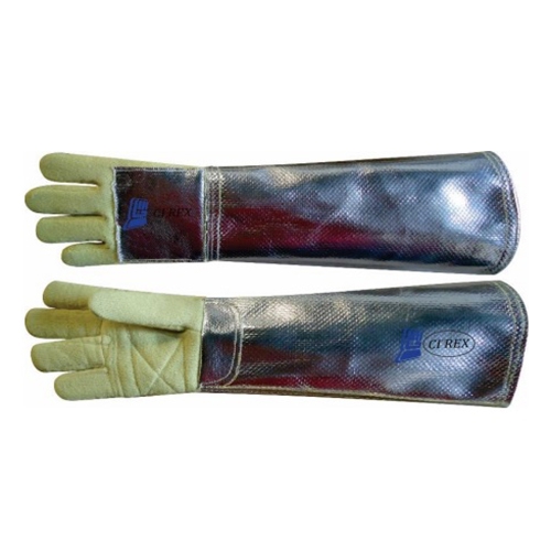 Guante Ci Rex 112060 de Kevlar Aluminizado con Kevlar Tejido Circular Tipo Toalla y Forro Triple en Palma de Fieltro Nomex Largo Total de 60 Cm  image number null