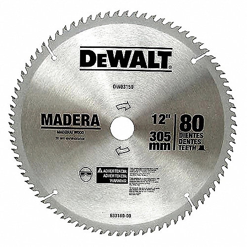 DISCO DE SIERRA DEWALT DWA03150 CIRCULAR 80 12IN  image number null