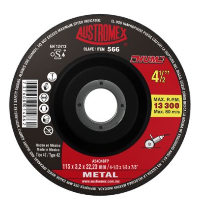 Disco Austromex 566 de Corte de Asbesto de 4 12 X 18 X 78 A24q4bfp  image number null