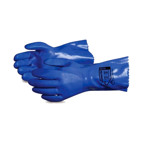 GUANTE SUPERIOR GLOVE CHEMSTOP DE PVC CAL 13 AZUL TXL  image number null