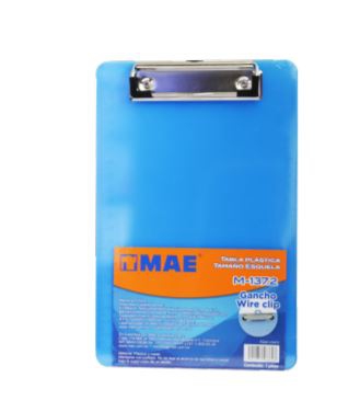TABLA MAE 137.2 PLASTICA ESQUELA CON GANCHO WIRE COLOR AZUL CLEAR  image number null