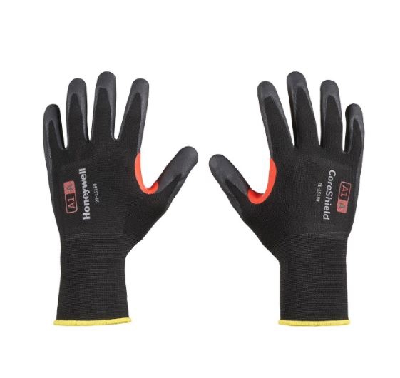 GUANTE CORESHIELD FORRO DE NAILON NEGRO CALIBRE 18 CRECUBRIMIENTO DE NITRILO LISO NEGRO TM  image number null