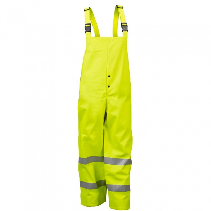 PANTALON LAKELAND IMPERMEABLE DE POLIURETANO/ALGODON FR AMARILLO ATPV 16.3 CAL/CM2 C/PECHERA Y CINTAS REFLEJANTES T-M  image number null